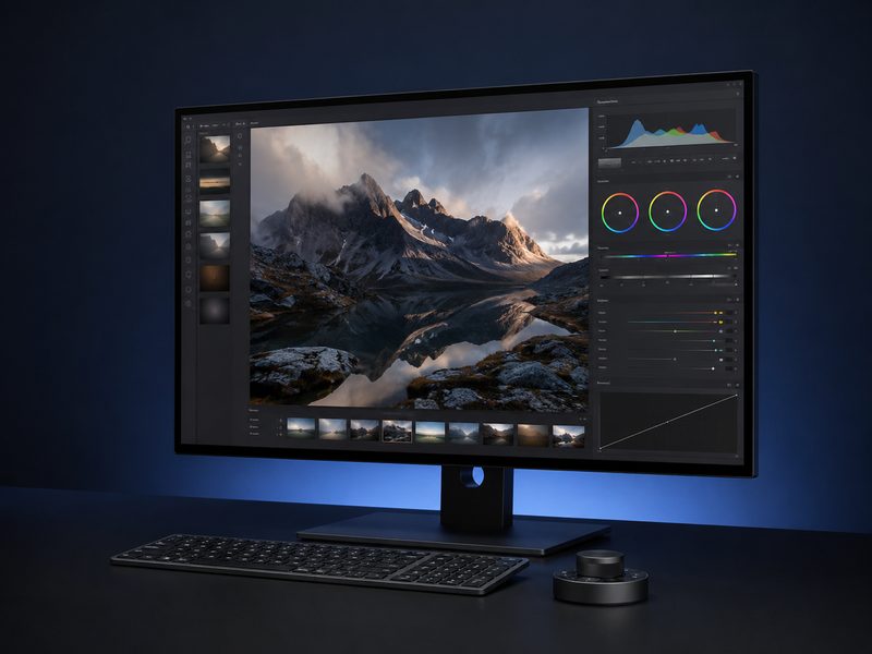 BenQ PD3225U 32-inch 4K designer monitor in a creative studio