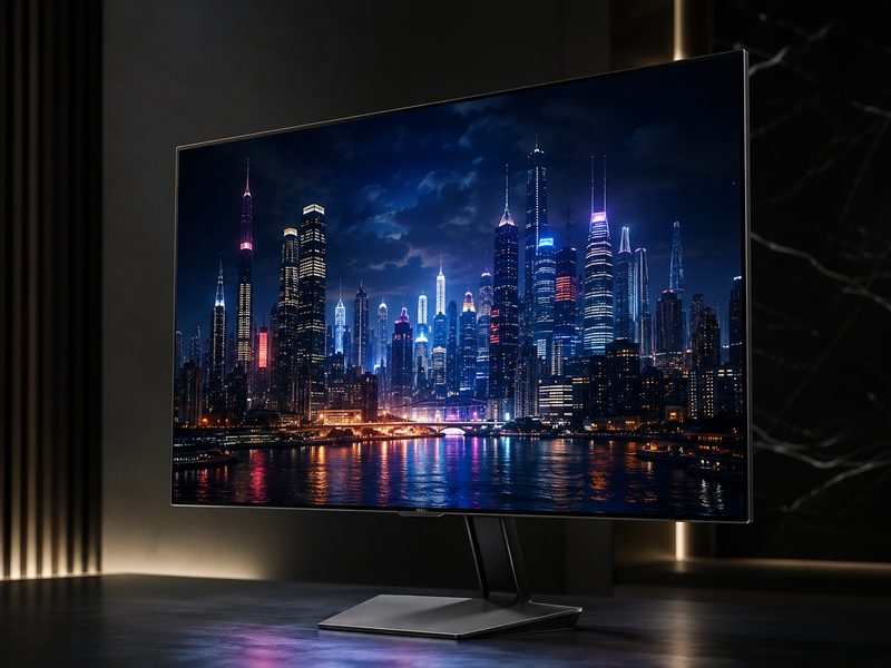 MSI MPG 322UR X24 32-inch QD-OLED gaming monitor showing an HDR game scene