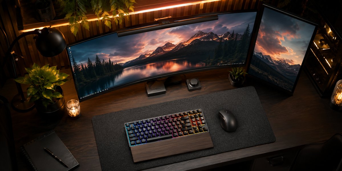 Premium multi-monitor desk setup