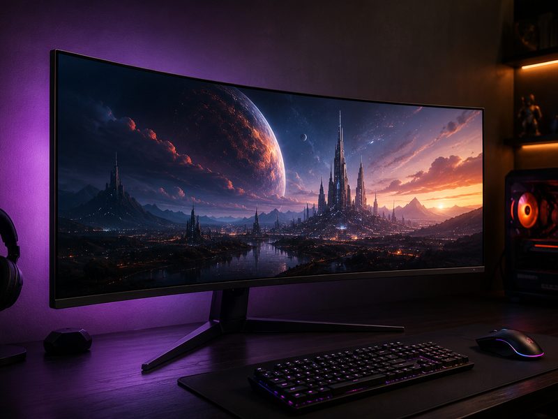 ASUS ROG Swift PG34WCDN 34-inch QD-OLED ultrawide monitor with ROG stand